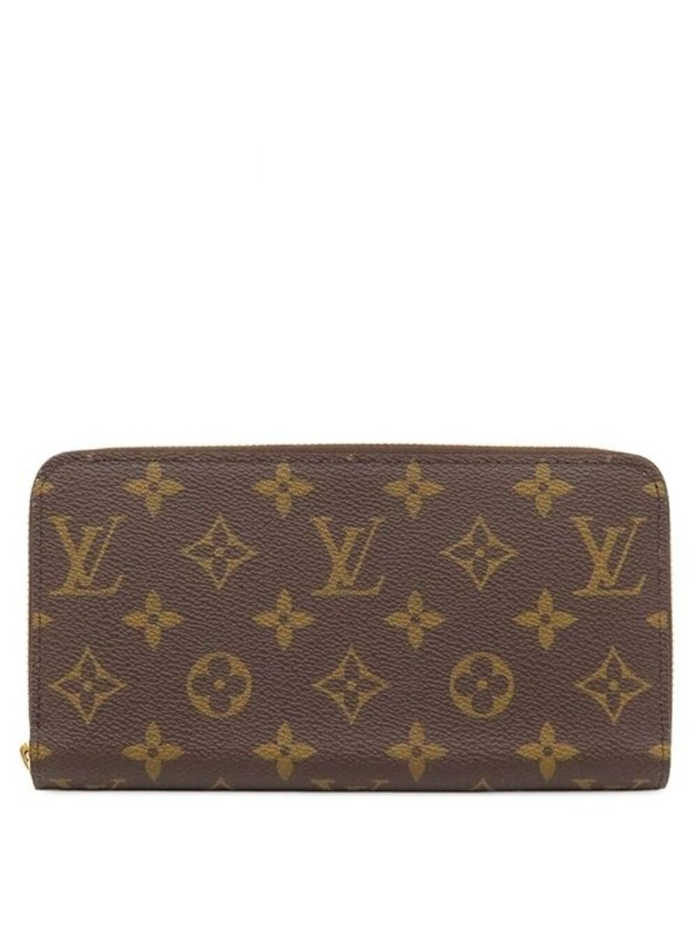 Louis Vuitton Wallet Zippy Monogram Canvas Gold Brown Zip Around